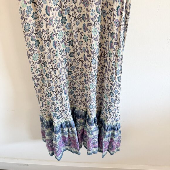 Spell & The Gypsy Purple Blue Floral Midi Dahlia Dress M - Picture 4 of 7